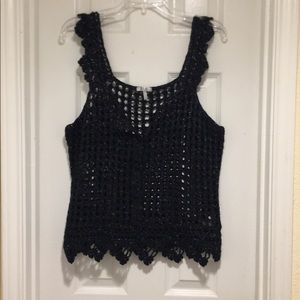 Metro 7 ladiesblack crocheted vest.   Size XL
